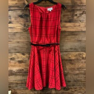 ELLE "Lady in RED" Dress - Fit & Flare fit - full skirt, sleeveless - Sz 12